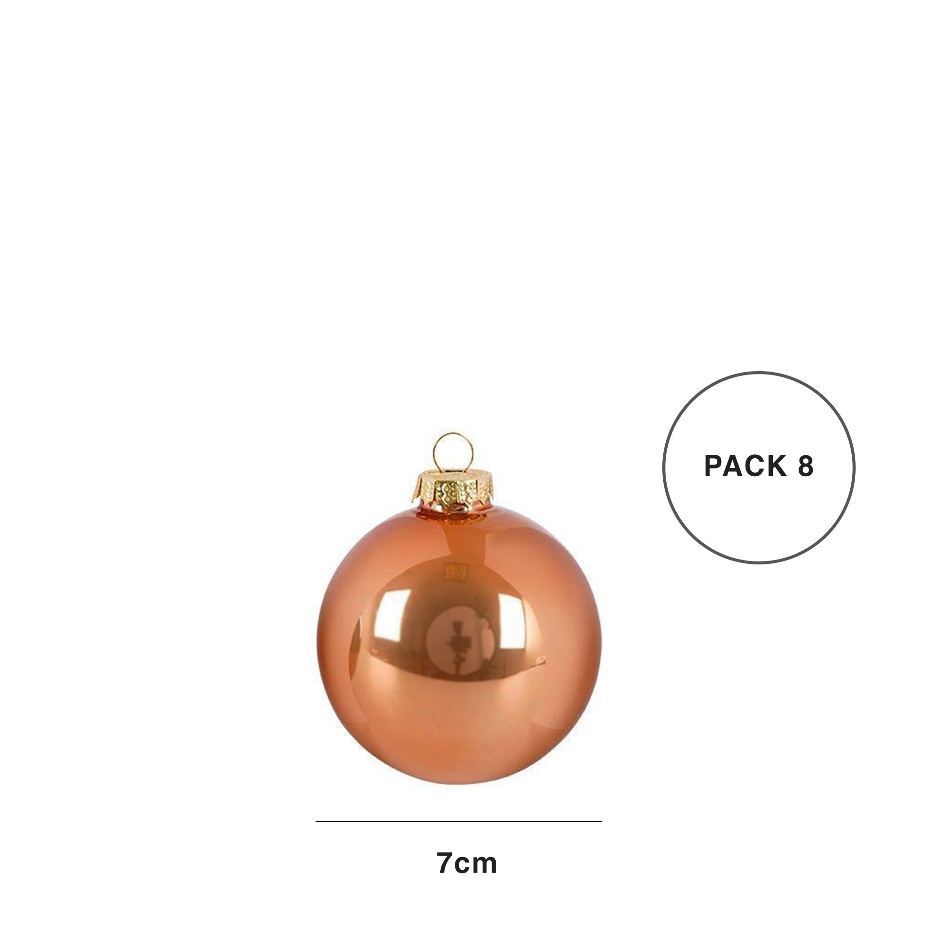 Bola Natal Ambar 7CM Pack 8