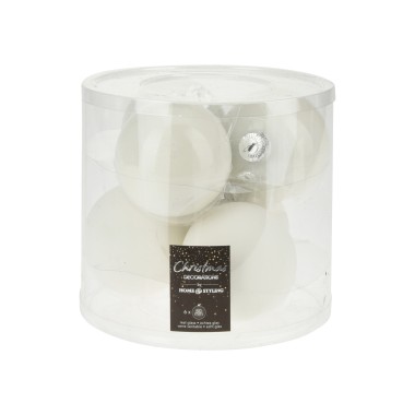 Bola Natal Branca 8CM Pack 6