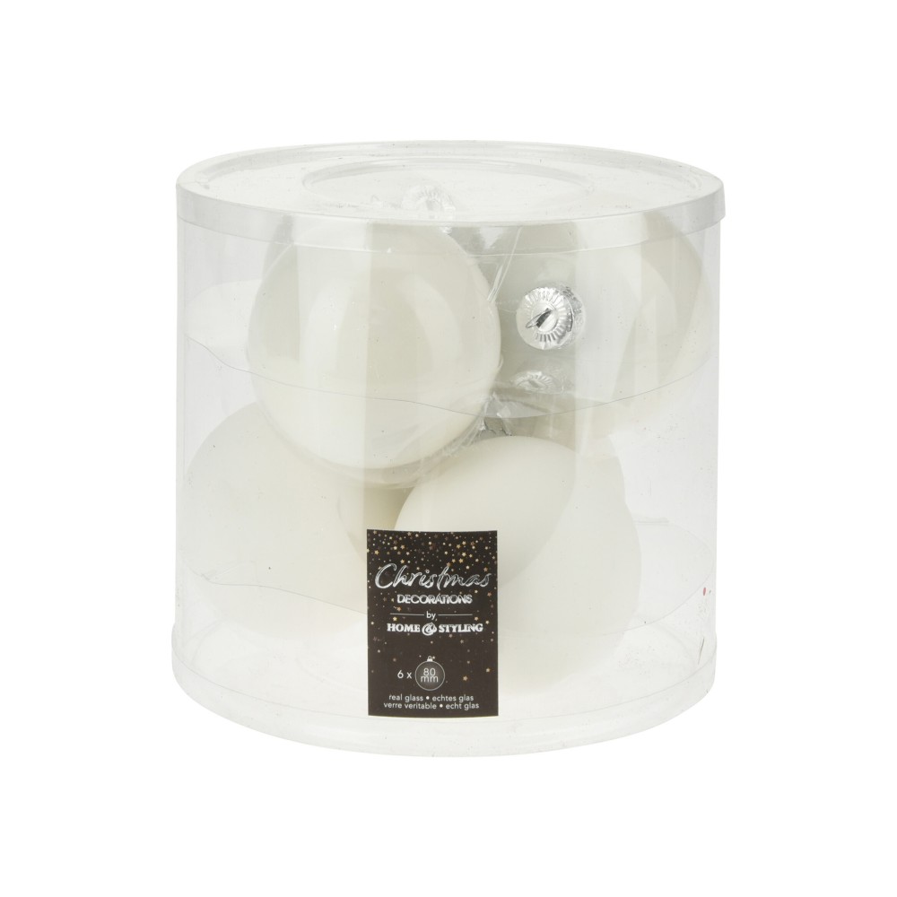 Bola Natal Branca 8CM Pack 6