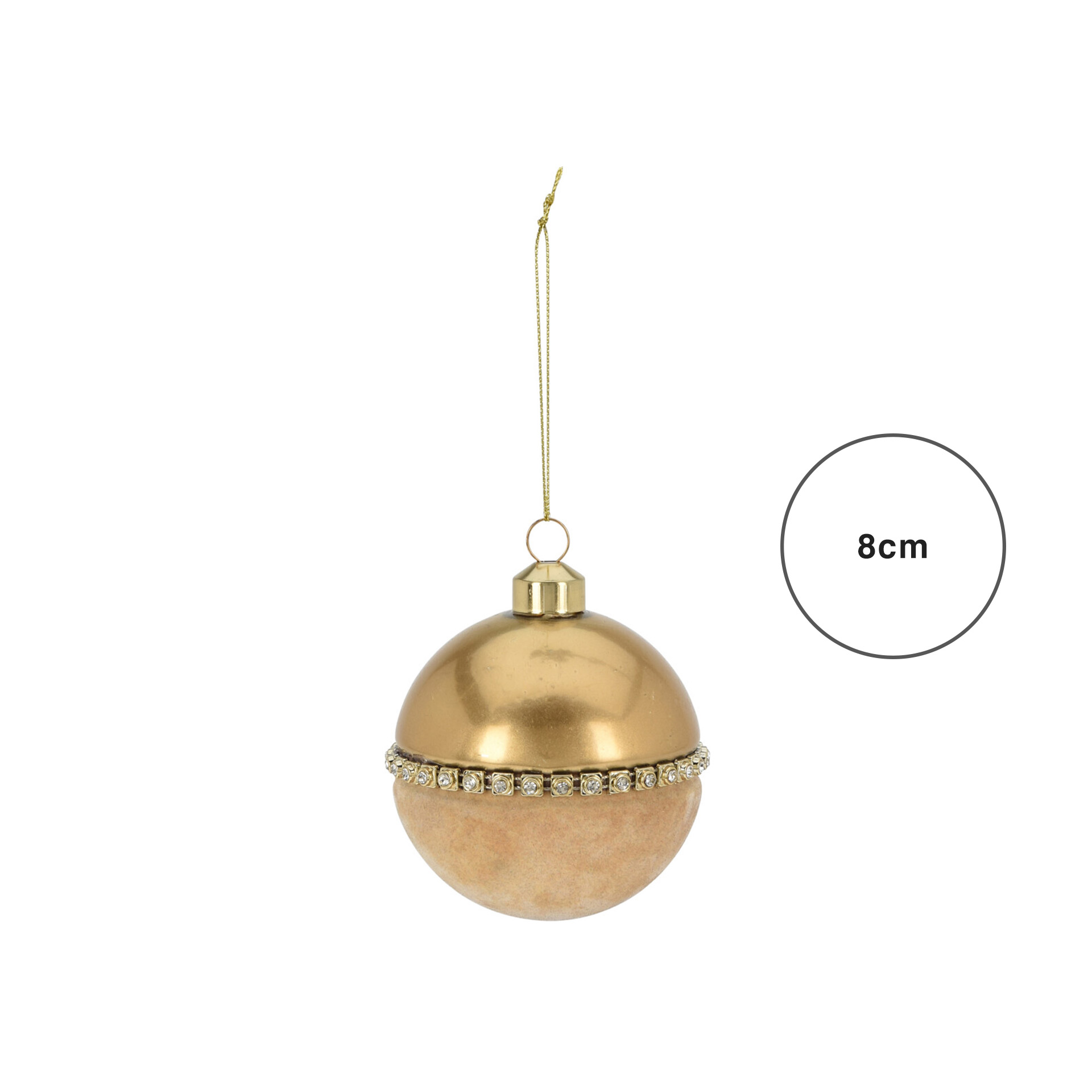 Bola Natal Metal e Veludo 8CM