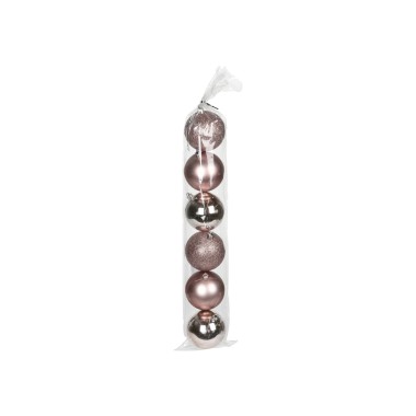 Bola Natal Rosa 7CM Pack 6