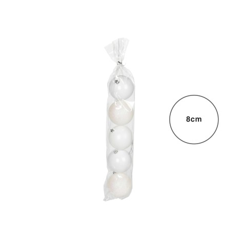 Bola Natal Branca 8CM Pack 5 - Image product