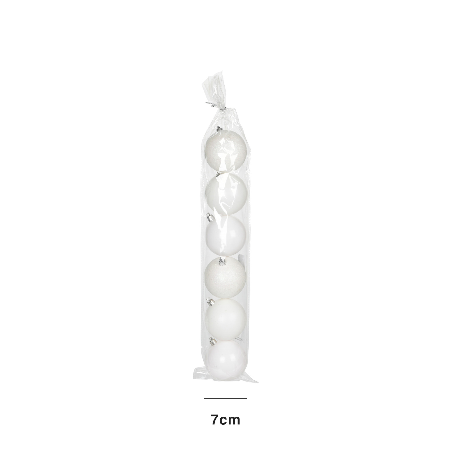 Bola Natal Branca 7CM Pack 6