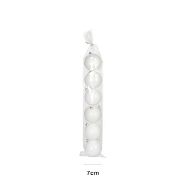 Bola Natal Branca 7CM Pack 6