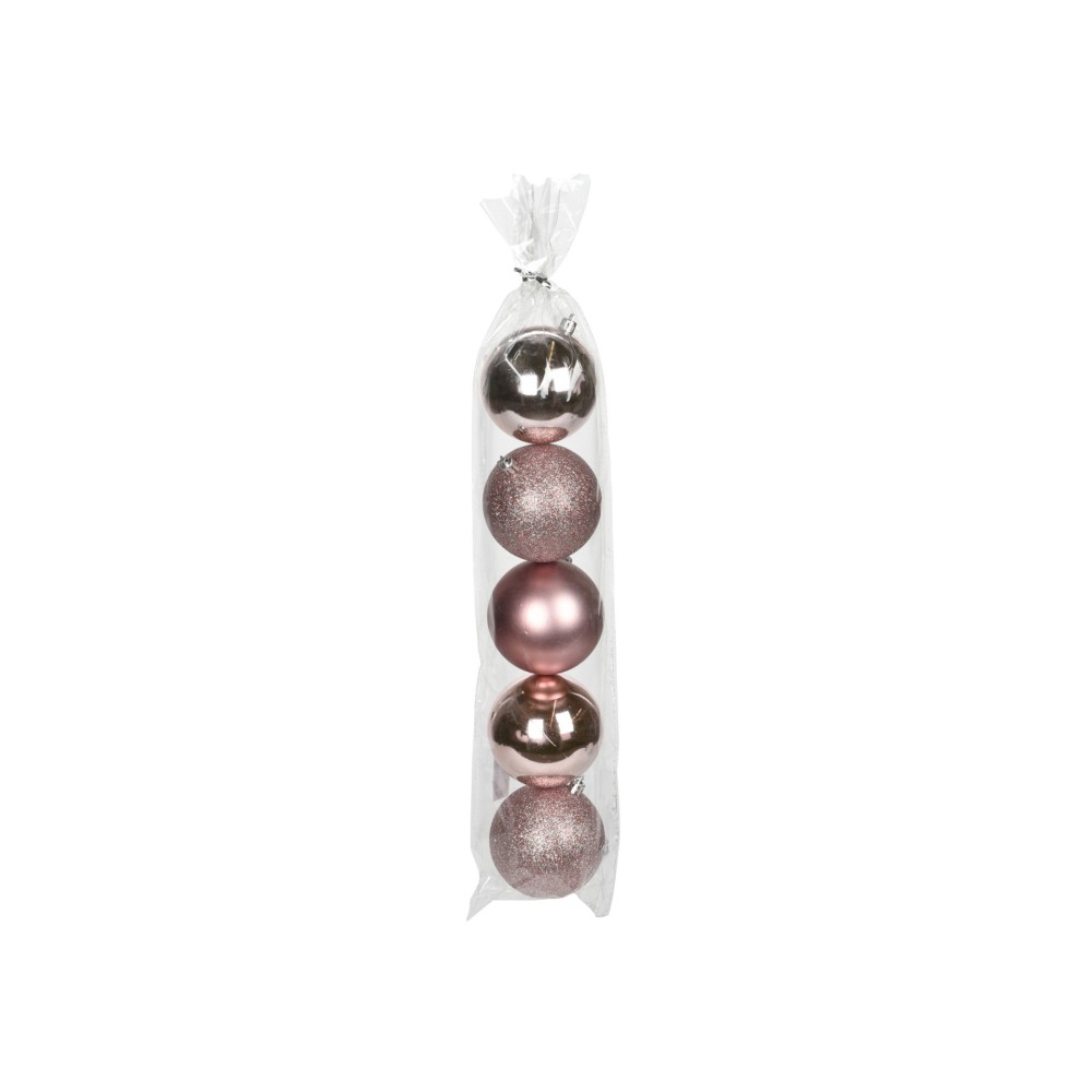 Bola Natal Rosa 8CM Pack 5