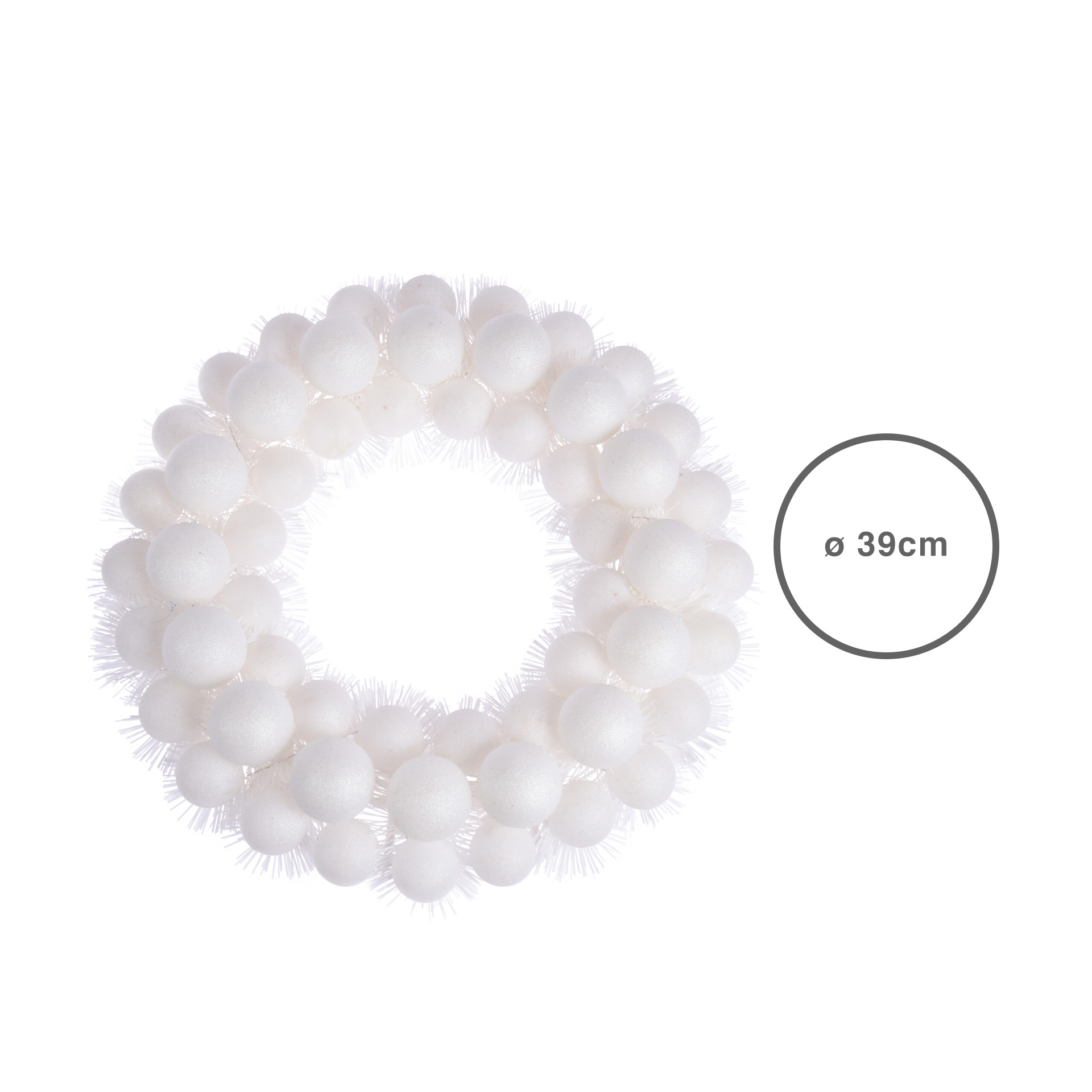 Coroa Natal Branca 39CM