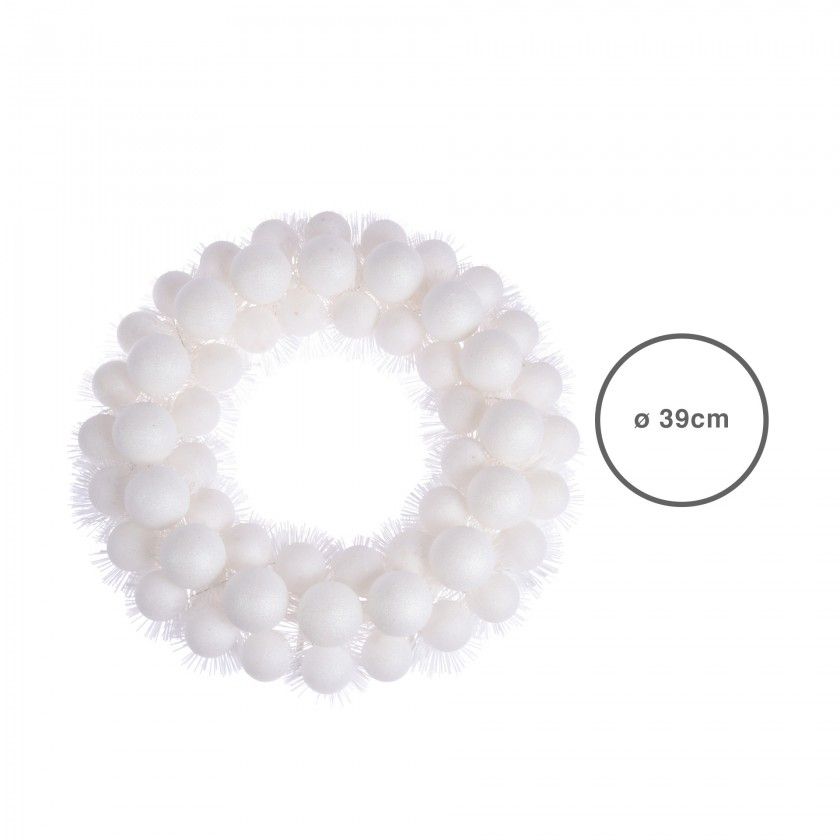 Coroa Natal Branca 39CM