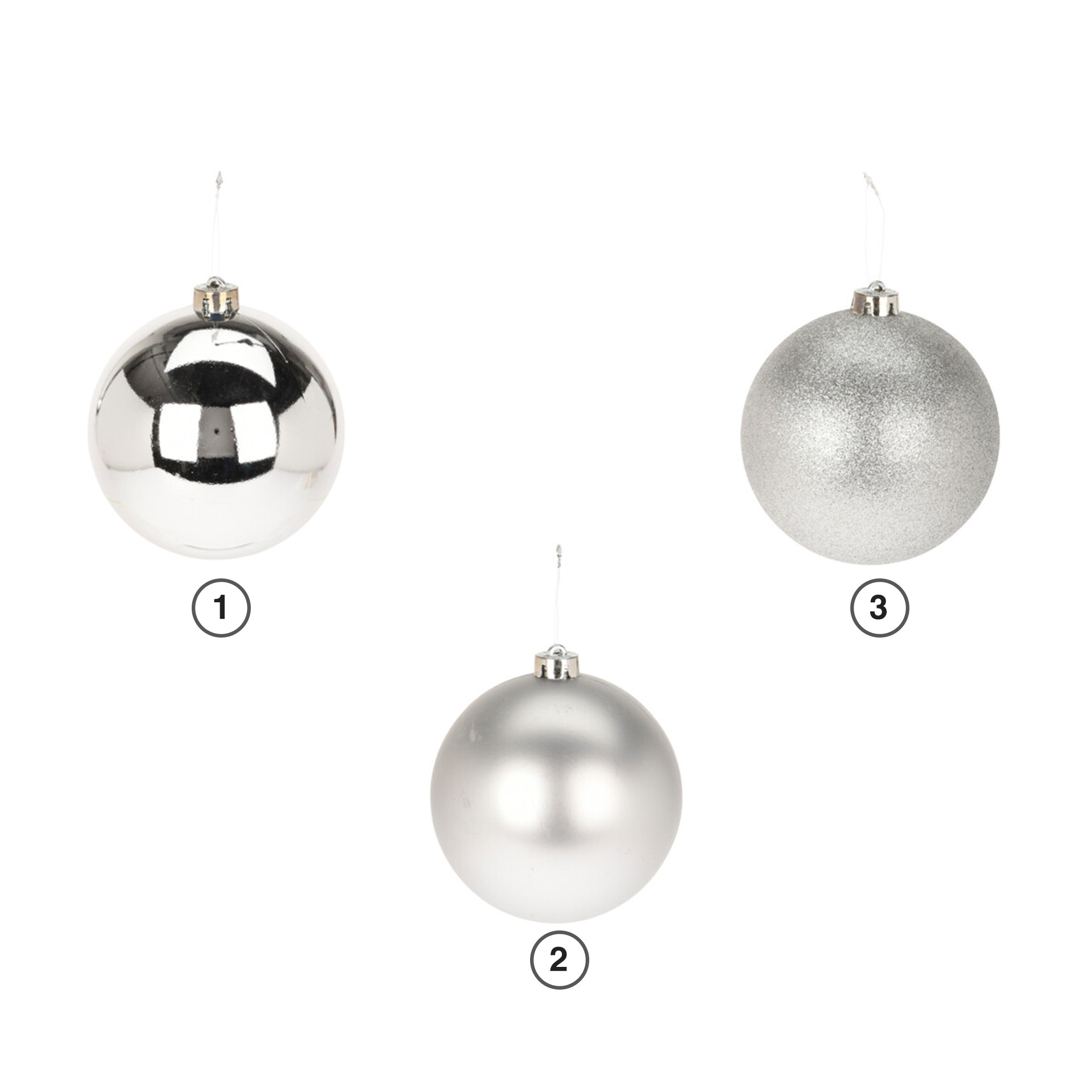 Bola Natal Prateada 14CM