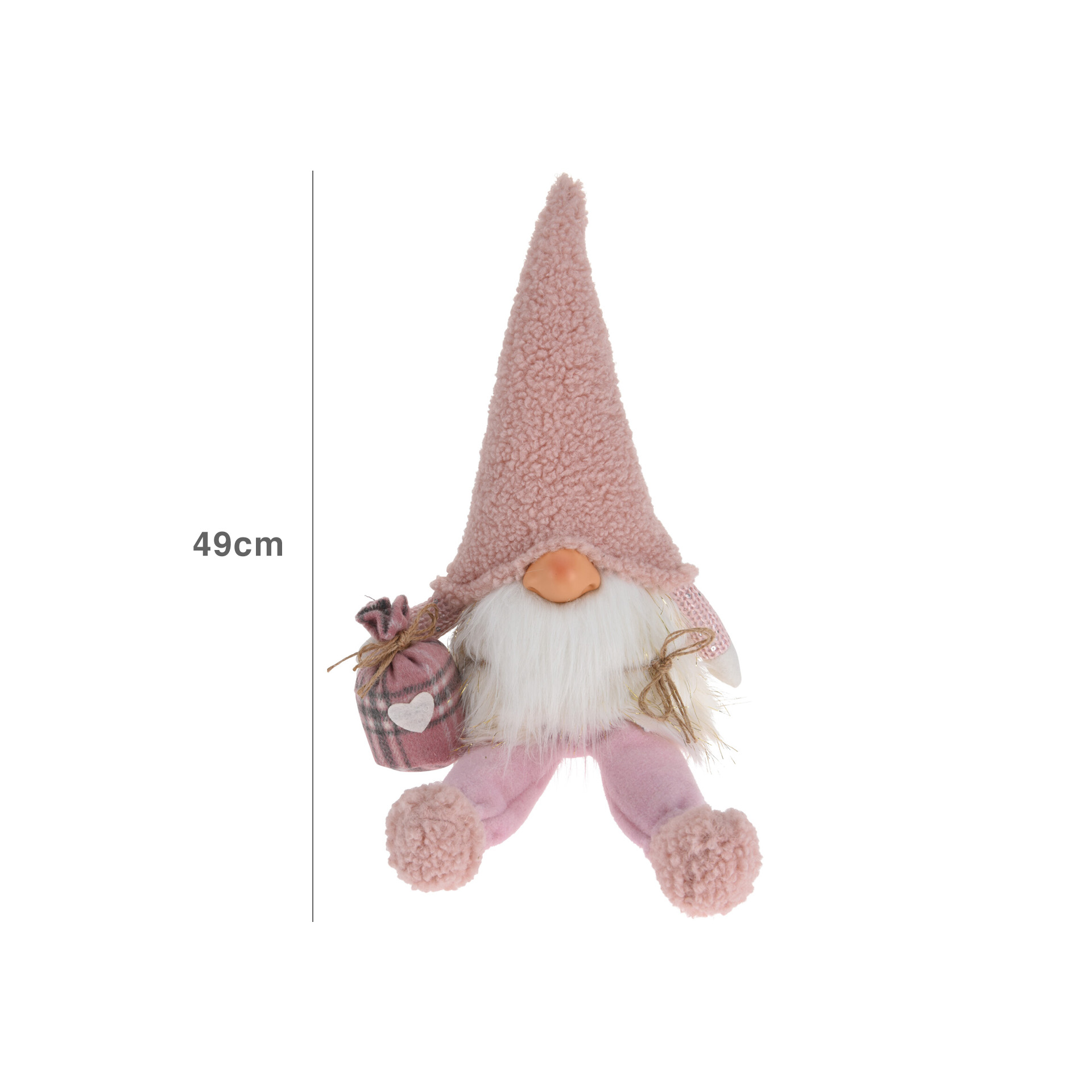 Figura Gnomo Rosa 23X49CM