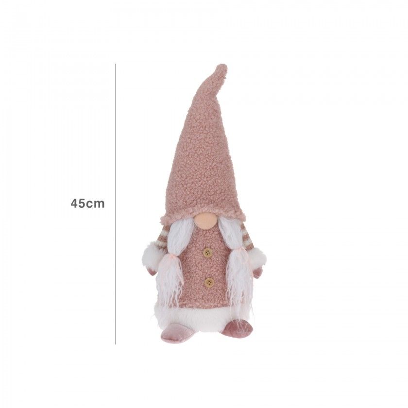 Figura Gnomo Rosa 19X45CM Figura Gnomo Rosa 19X45CM
