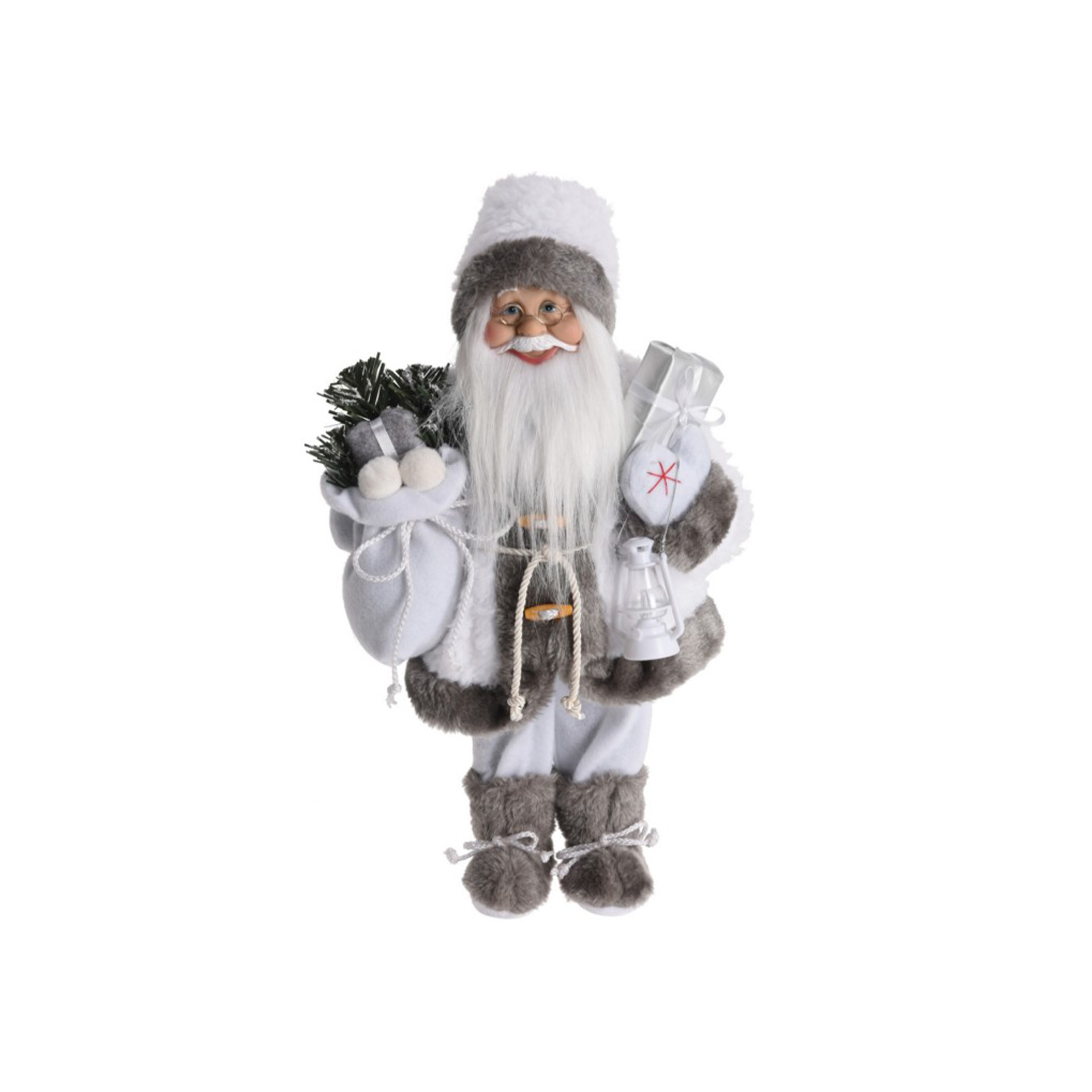 Figura Decorativa Pai Natal Branco 80CM