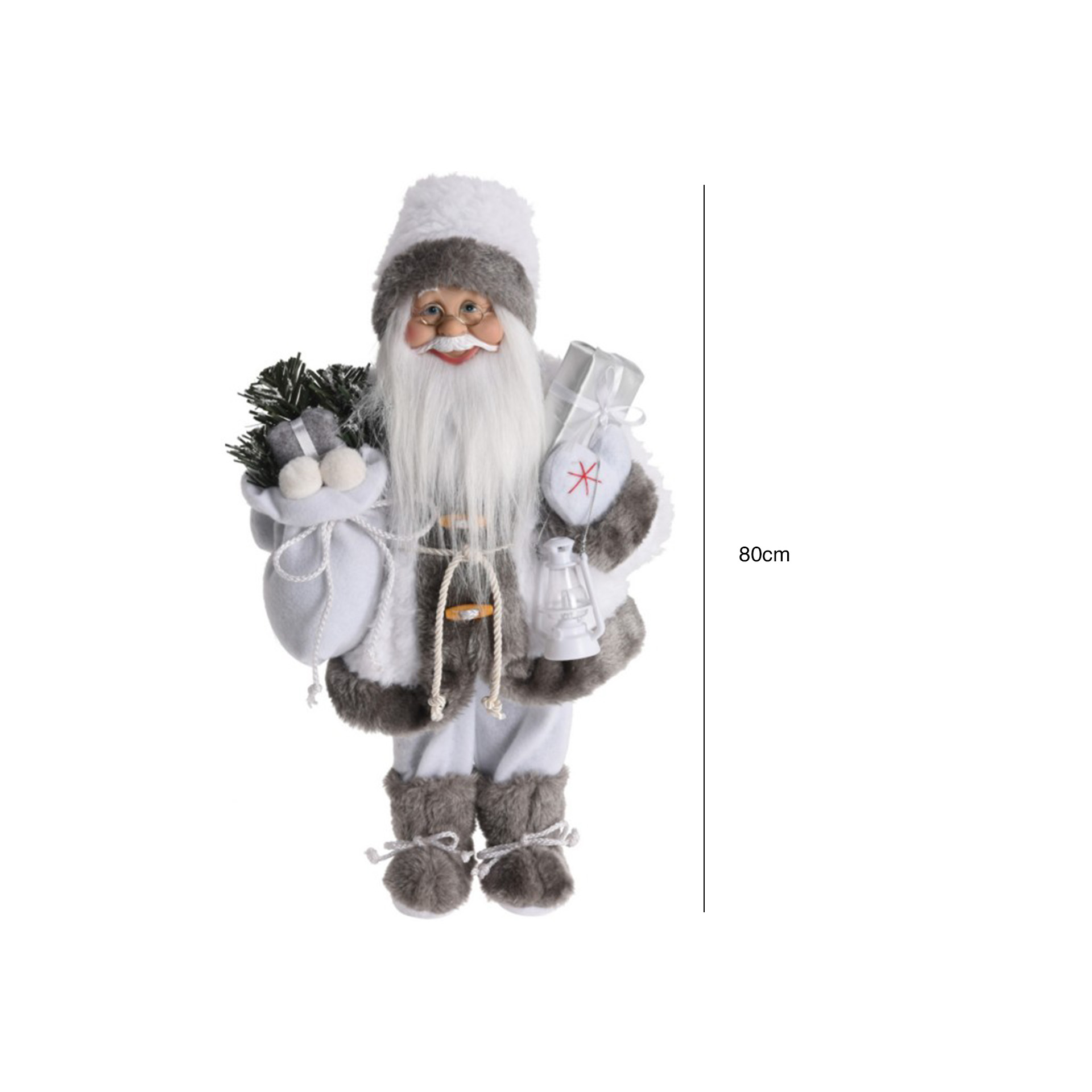 Figura Decorativa Pai Natal Branco 80CM