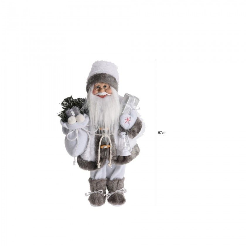 Figura Decorativa Pai Natal Branco 57CM Figura Decorativa Pai Natal Branco 57CM