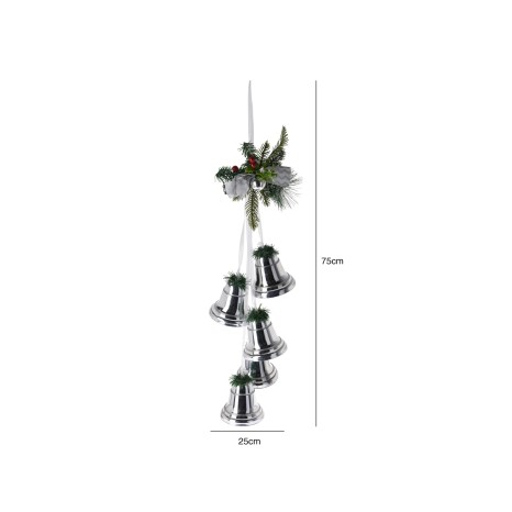 Sinos Natal Prateado 25X75CM - Image product