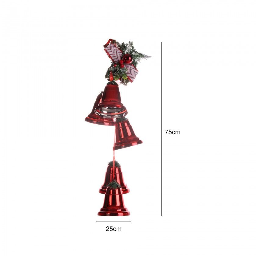 Sinos Natal Vermelho 25X75CM Sinos Natal Vermelho 25X75CM