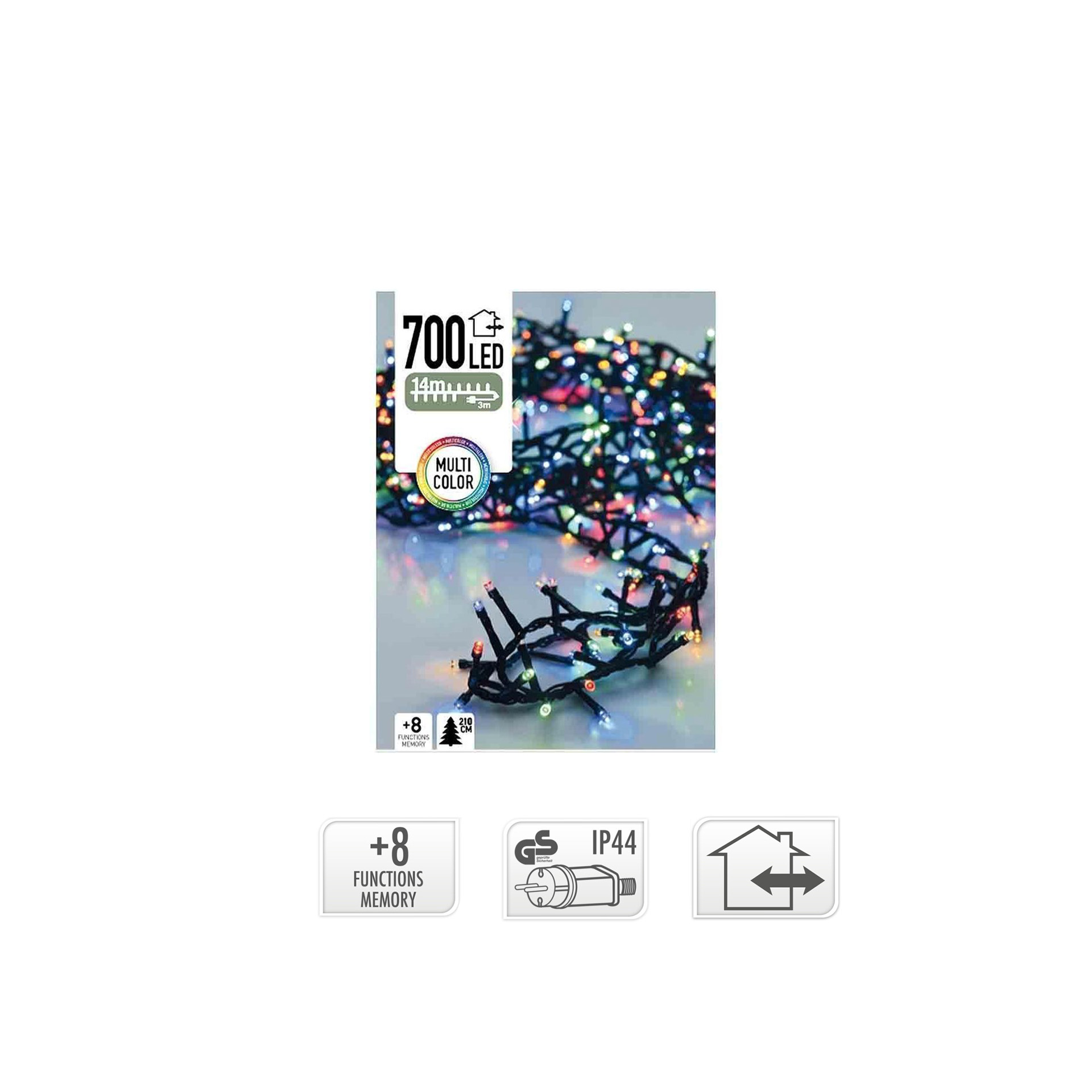 Grinalda 700 Leds Luz Multicor 14M