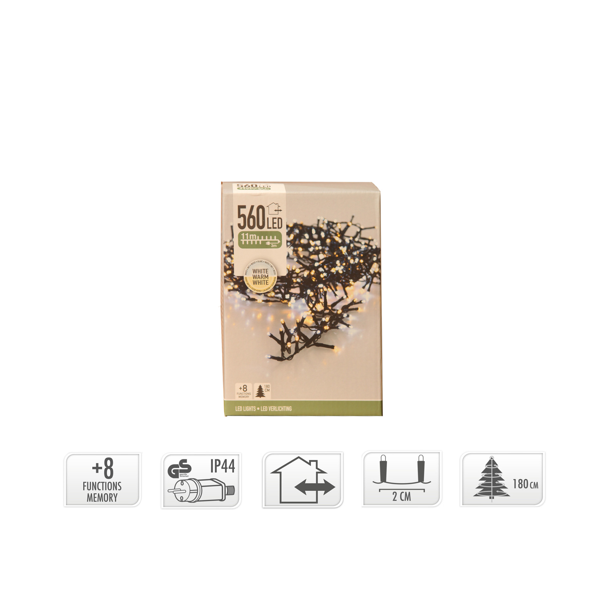 Grinalda 560 LedsLuz Quente e Fria 11M