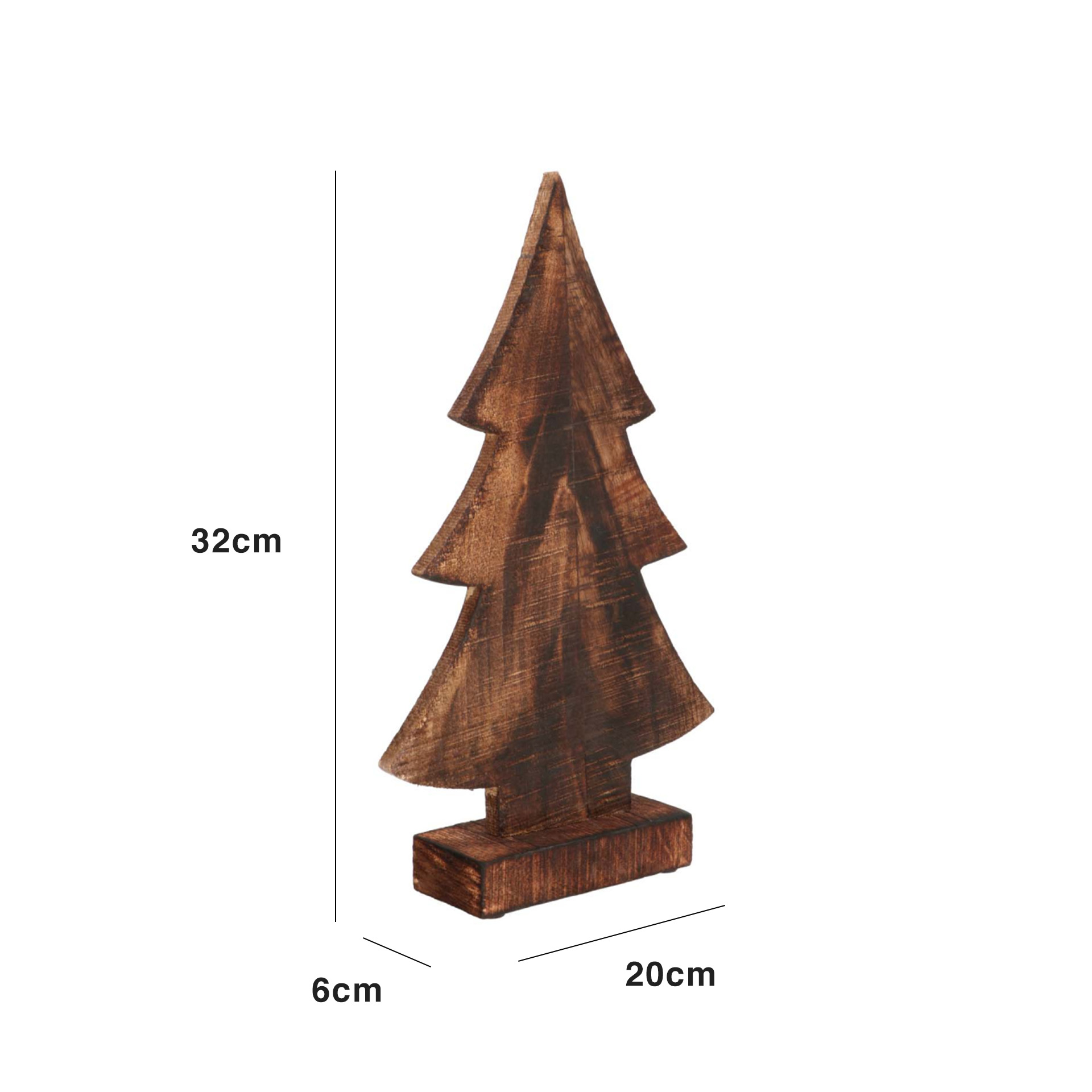 Árvore Natal Madeira Castanha 20X6X32CM