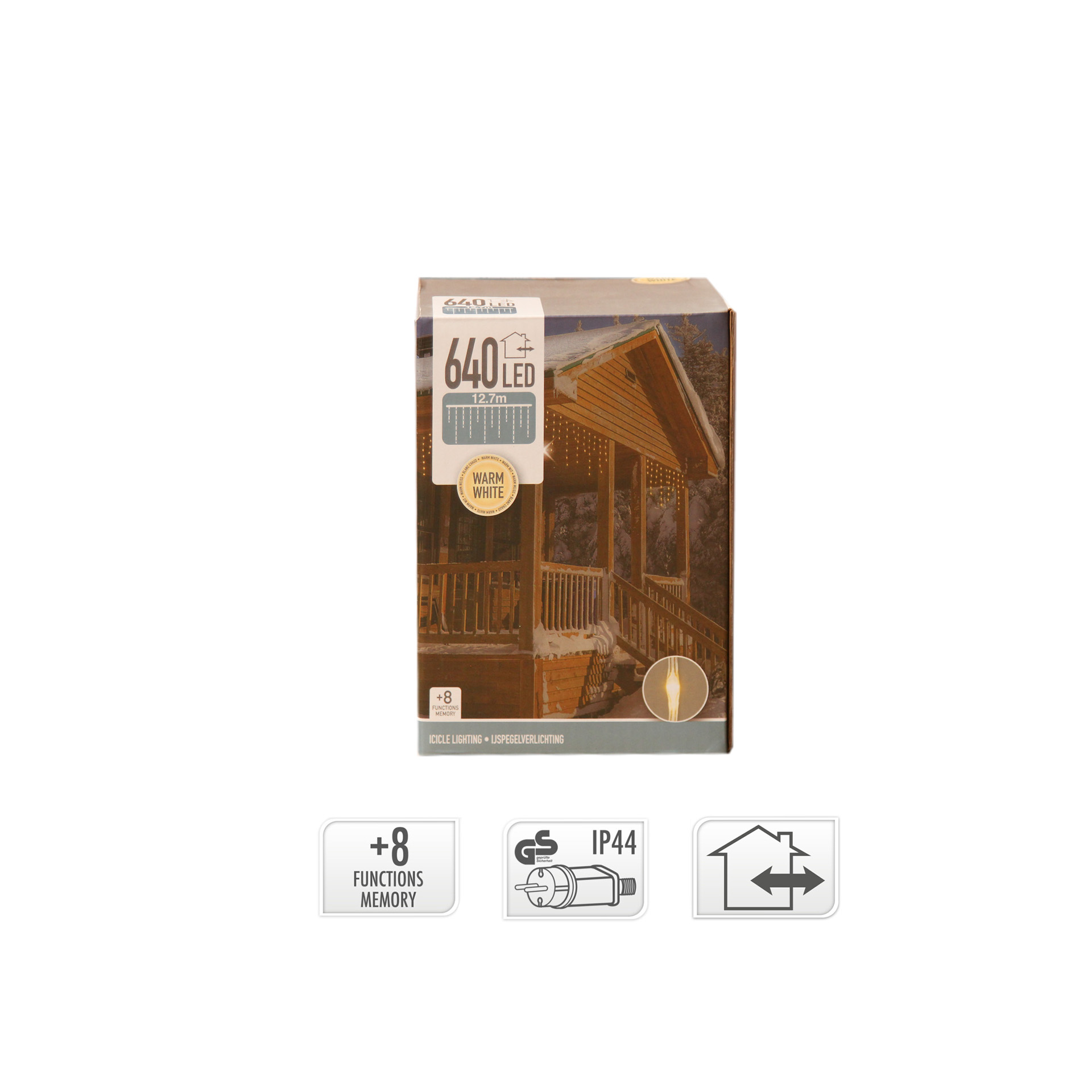 Grinalda Ice 640 Leds Luz Extra Quente 12.7M