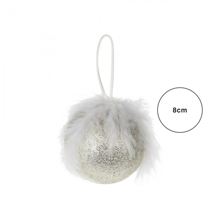 Bola Natal Plumas 8CM Bola Natal Plumas 8CM