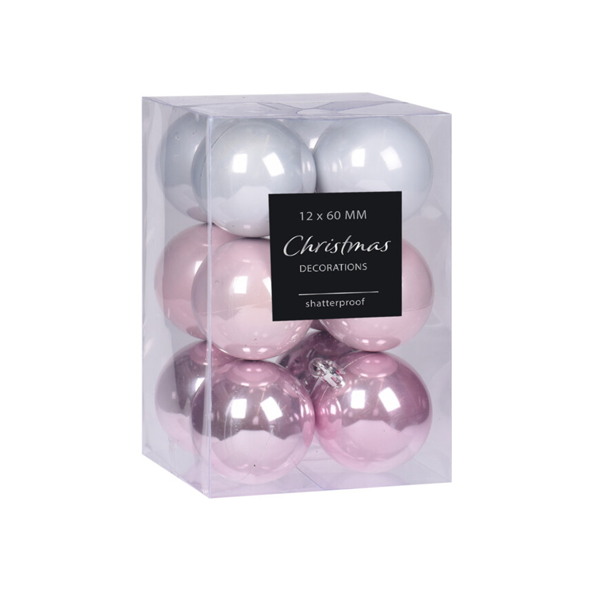Bola Natal Rosa 6CM Pack 12