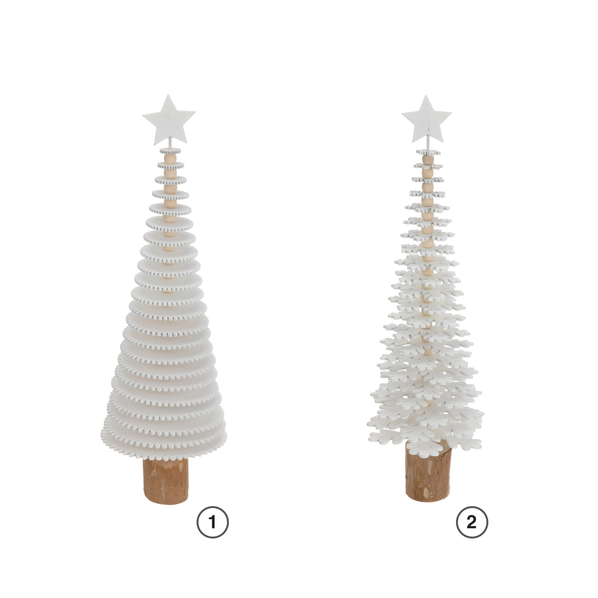 Árvore Natal Madeira Branca 40CM