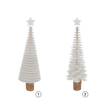 Árvore Natal Madeira Branca 40CM