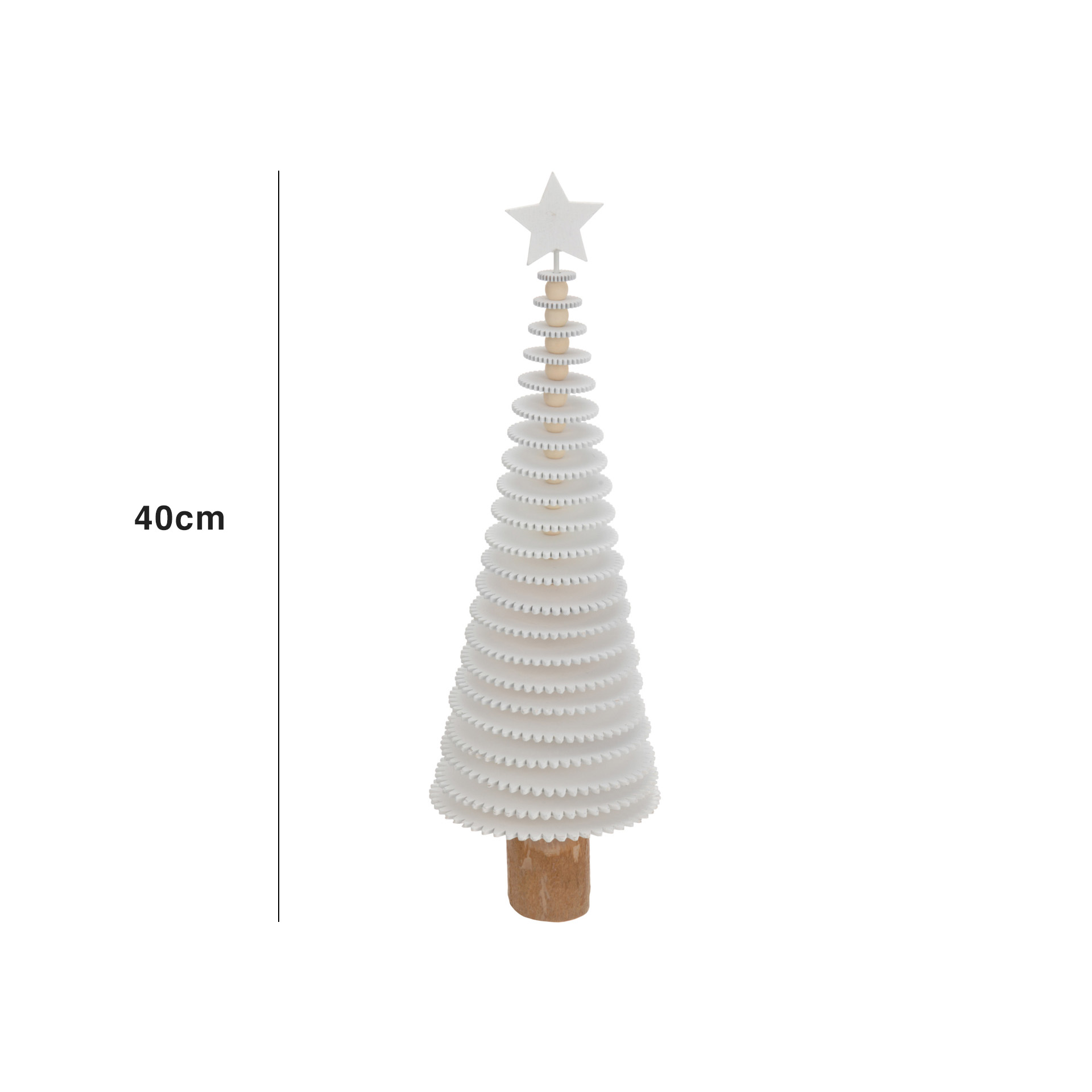 Árvore Natal Madeira Branca 40CM