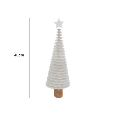 Árvore Natal Madeira Branca 40CM