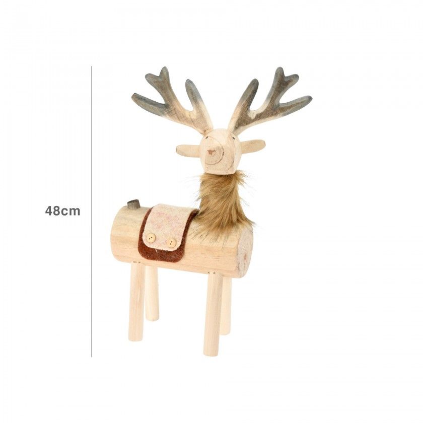 Figura Rena Madeira 24X24X48CM Figura Rena Madeira 24X24X48CM