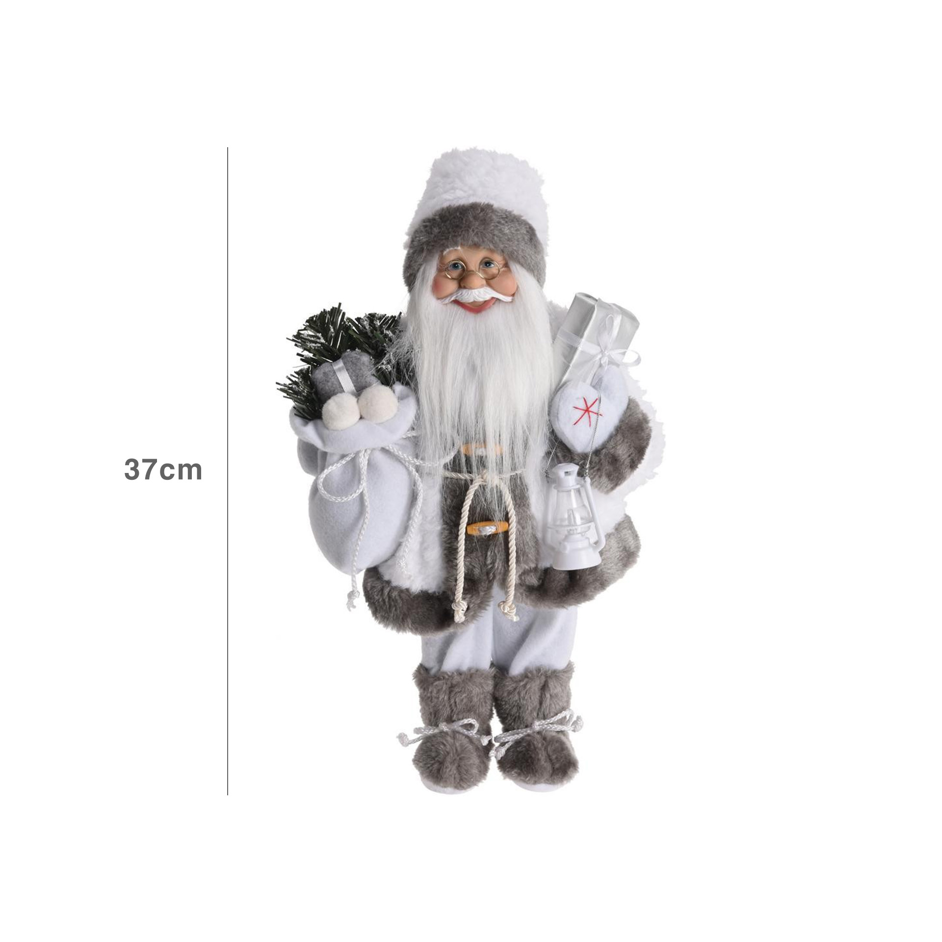 Figura Decorativa Pai Natal Branco 37CM
