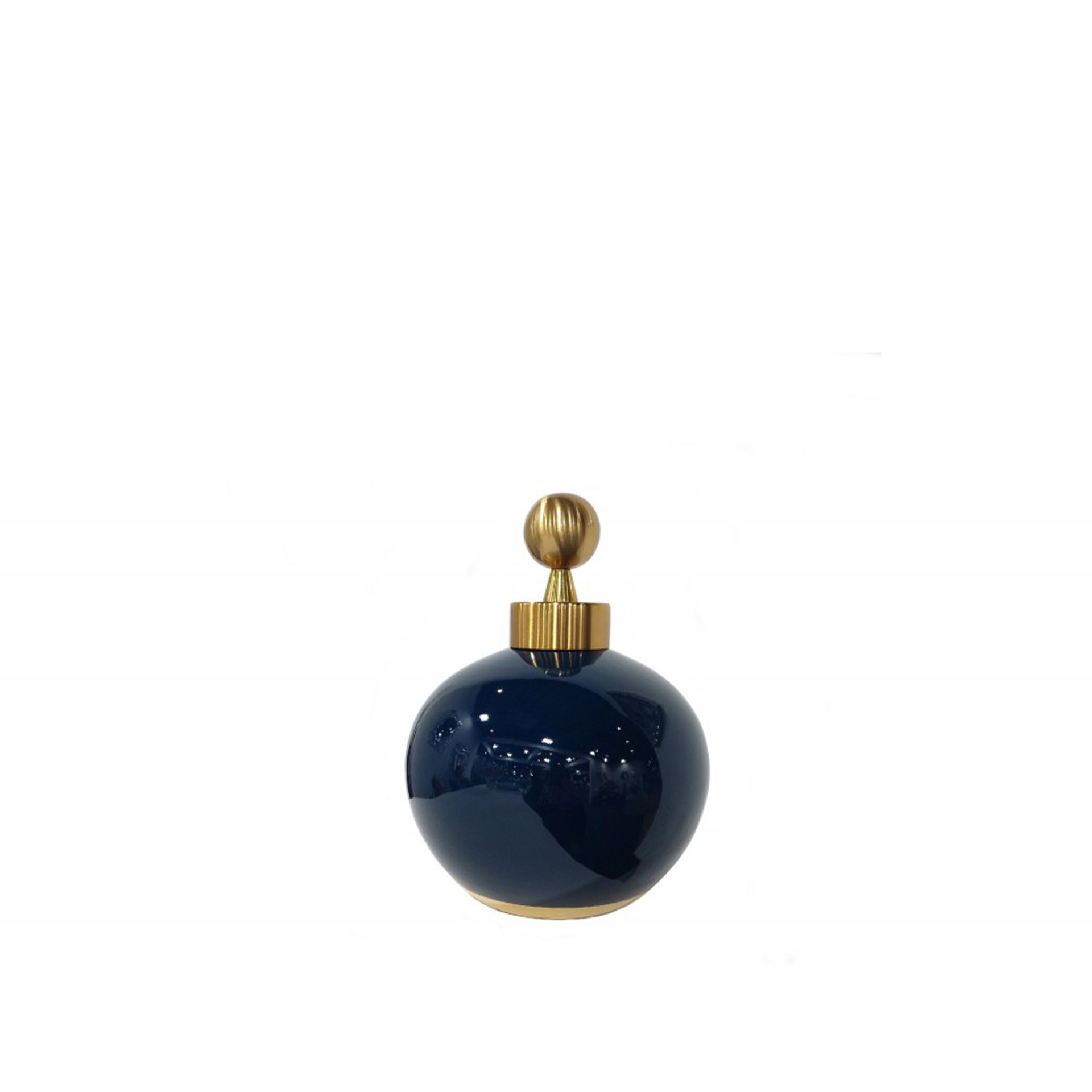 Frasco Decorativo Azul E Dourado 23X23X31CM