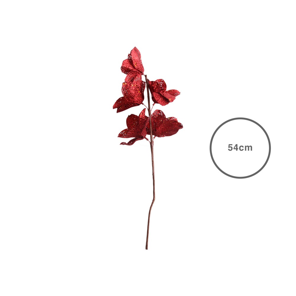 Ramo Poinsetia Vermelho 54X20X9CM