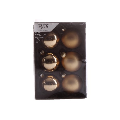 Bola Natal Dourado 6.5CM Pack 6 - Image product