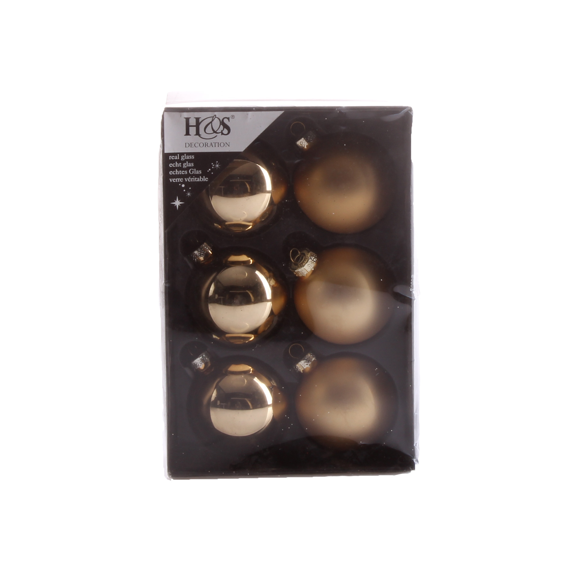 Bola Natal Dourado 6.5CM Pack 6