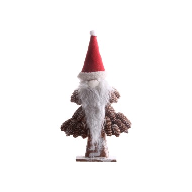 Pai Natal Pinhas Castanho 47CM