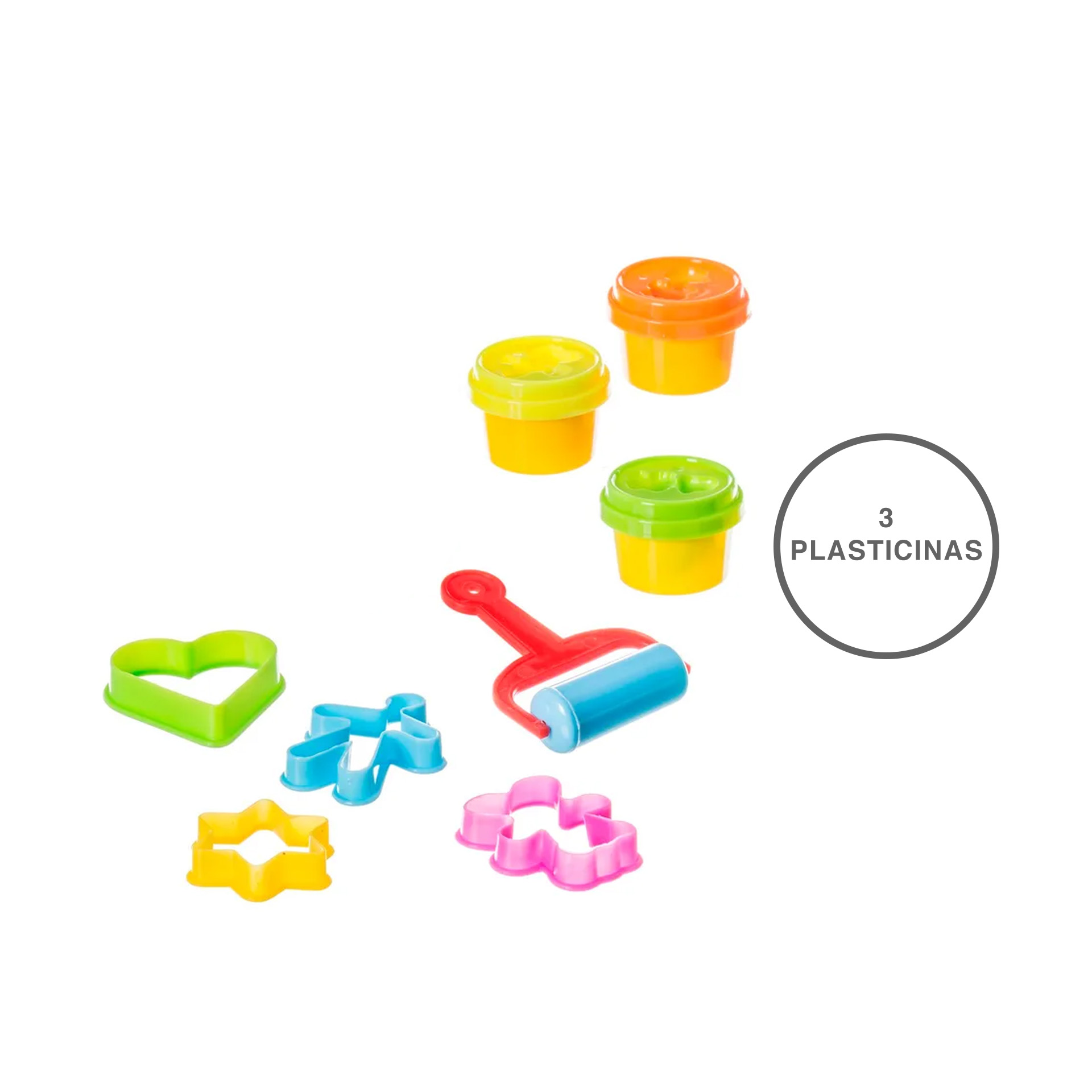 Conjunto 3 Plasticinas Com Acessórios