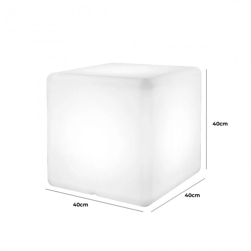 Cubo Decorativo Com Luz Branco 40X40X40CM