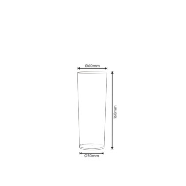Copo Tubo Policarbonato Fosco 380ML ØX16CM
