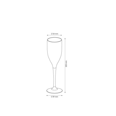 Copo Flute Policarbonato Transparente 150ML