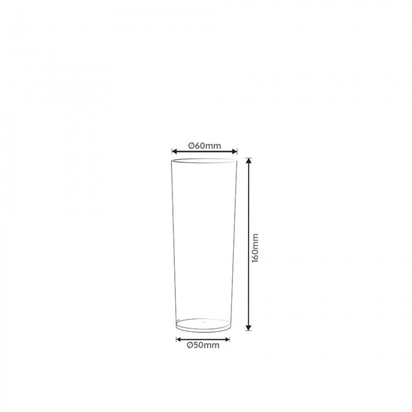 Copo Tubo Policarbonato Fosco 380ML X16CM