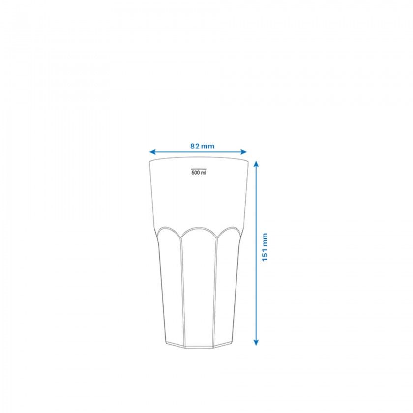 Copo Tubo Polipropileno Fosco 500ML 8.2X15.1CM Copo Tubo Polipropileno Fosco 500ML 8.2X15.1CM