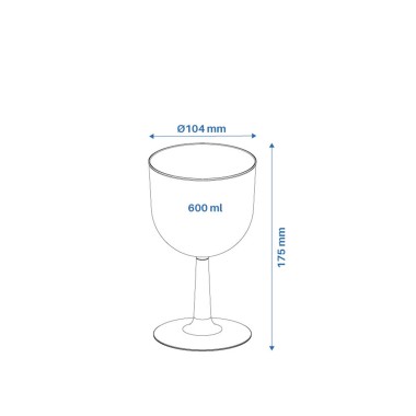 Copo Gin Polipropileno Eco Maleável Opaco 500ml 10.4X17.5cm