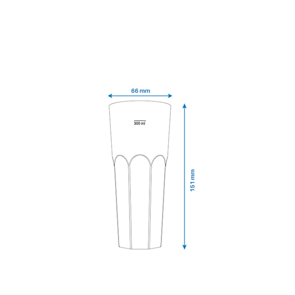 Copo Tubo Polipropileno Fosco 350ML 6.6X15.1CM
