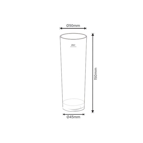 Copo Tubo Policarbonato Classic Transparente 240ml 5X4.5X15cm - Image product
