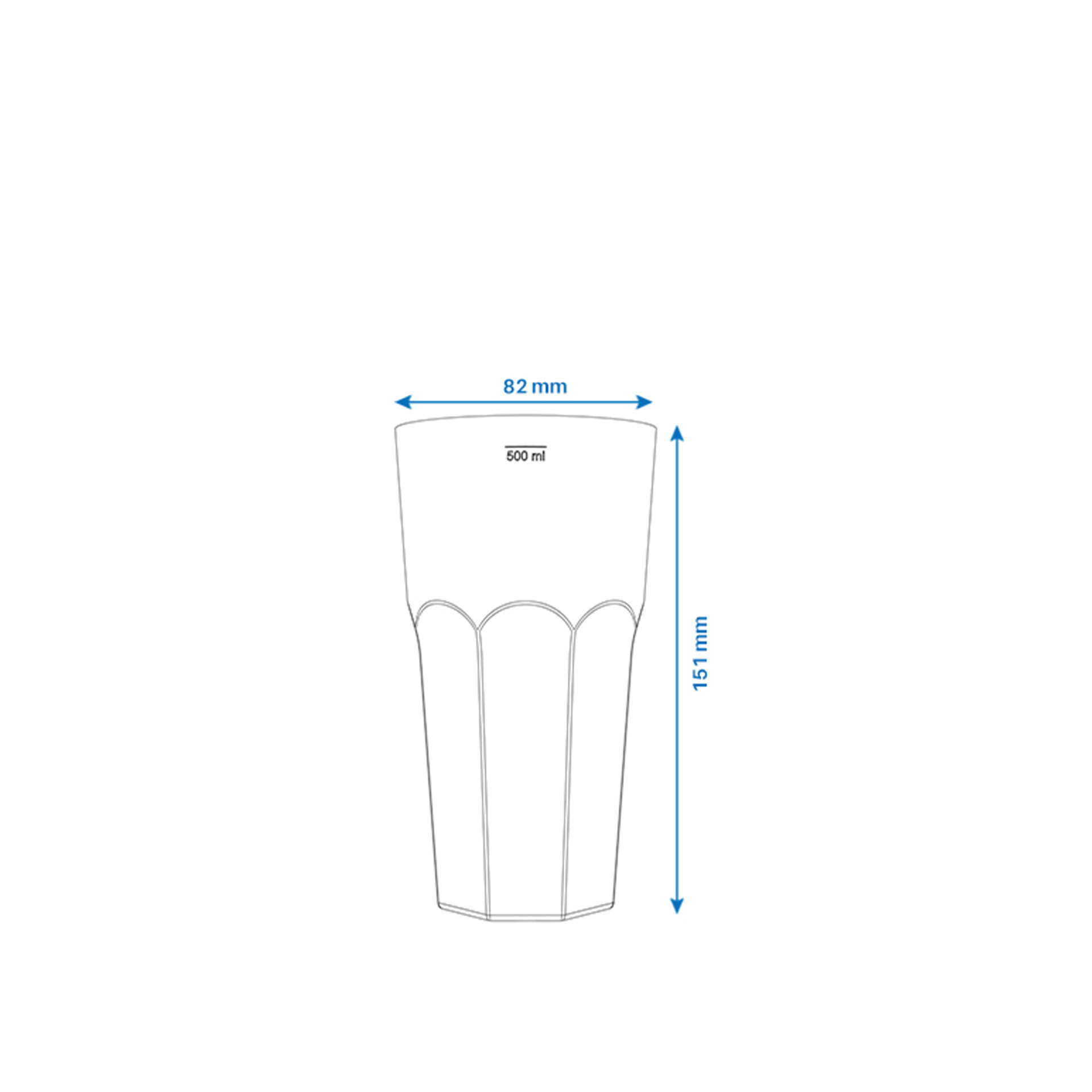 Copo Tubo Polipropileno Fosco 500ML 8.2X15.1CM