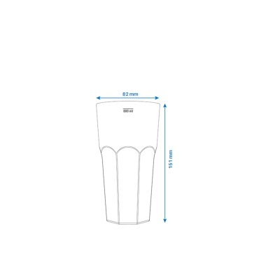 Copo Tubo Polipropileno Fosco 500ML 8.2X15.1CM