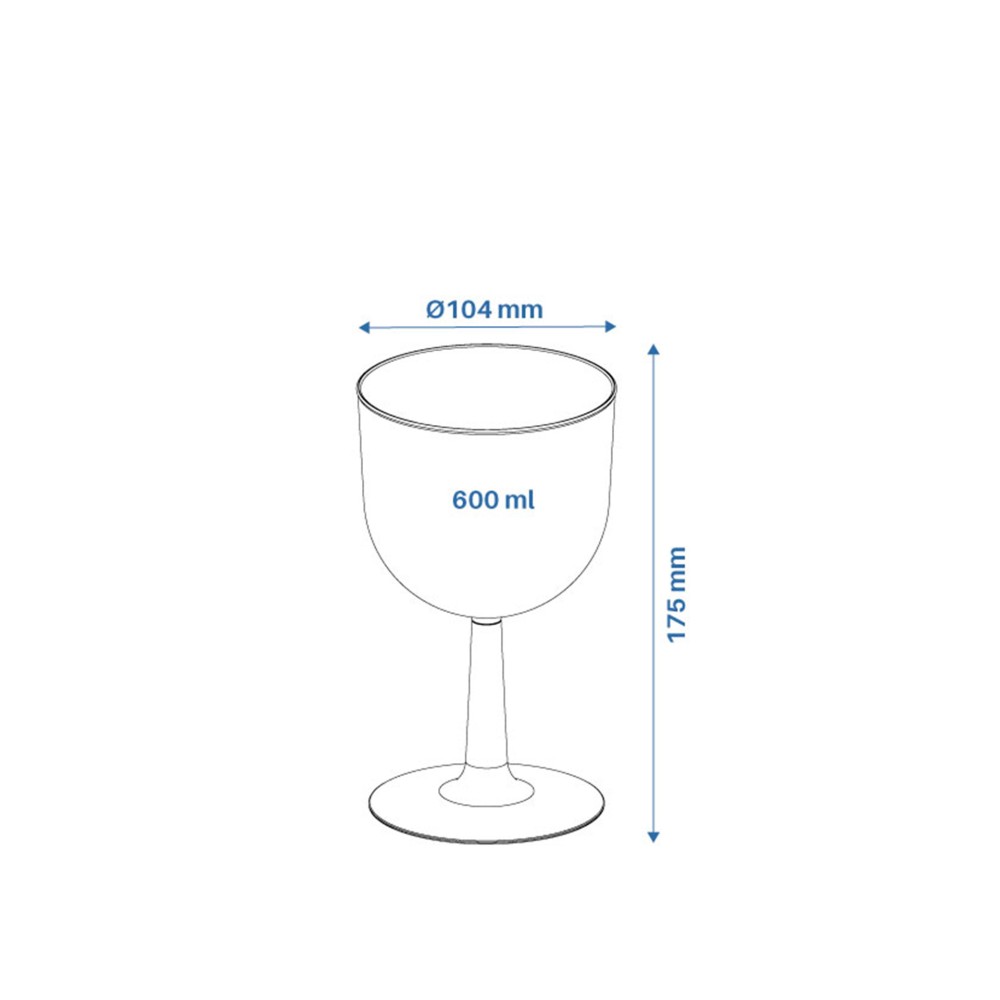 Copo Gin Polipropileno Eco Maleável Opaco 500ml 10.4X17.5cm