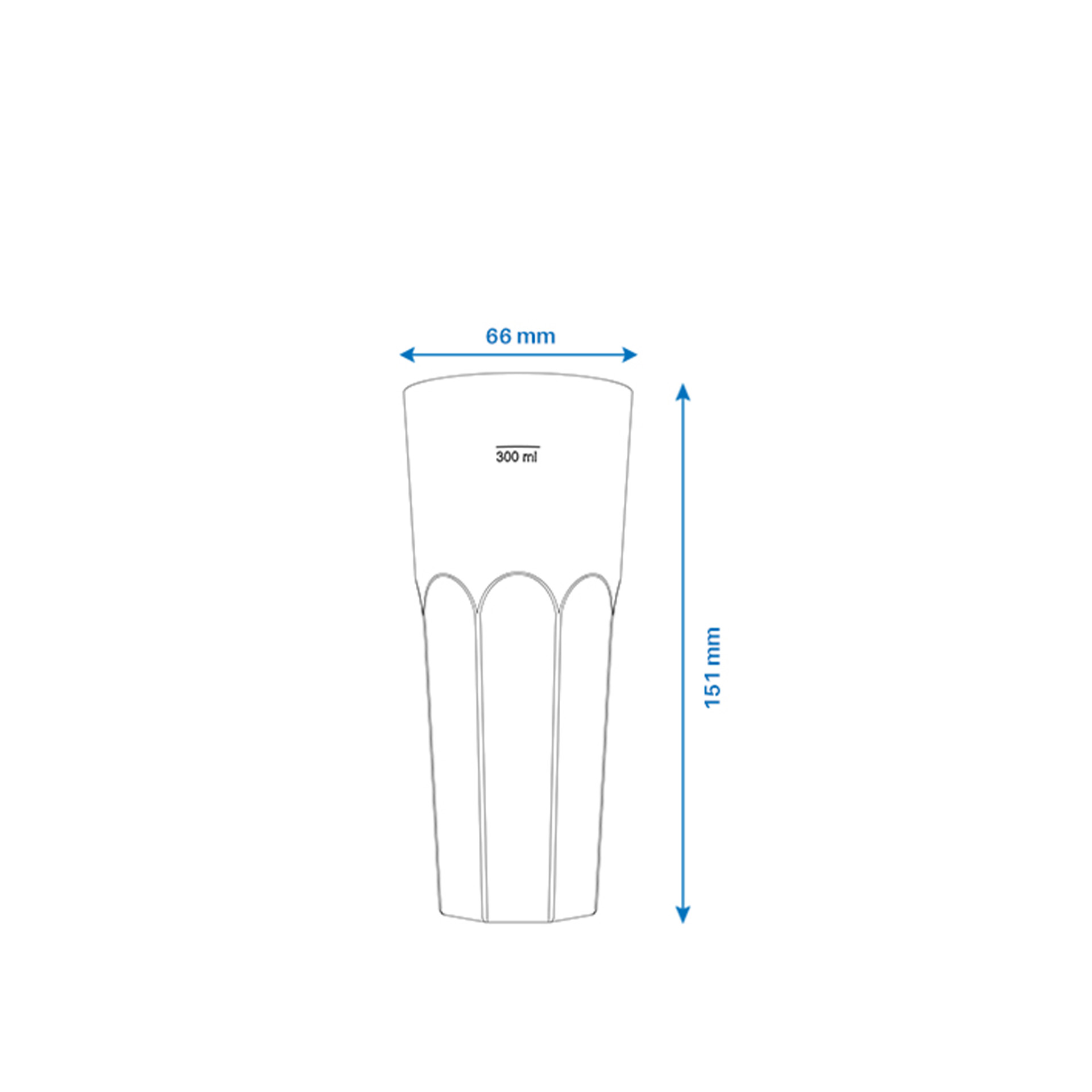 Copo Tubo Polipropileno Fosco 350ML 6.6X15.1CM