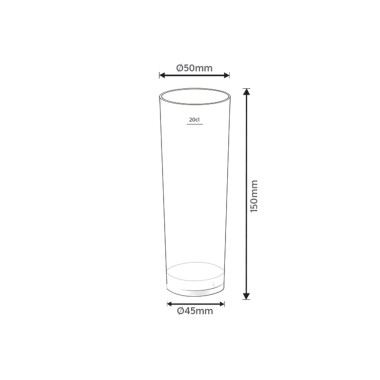 Copo Tubo Policarbonato Classic Transparente 240ml 5X4.5X15cm